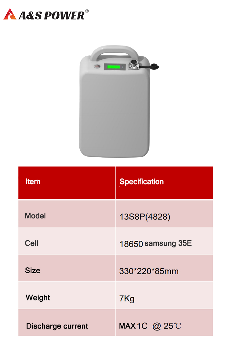 18650 13s8p 48V 28Ah Potable Backup Battery