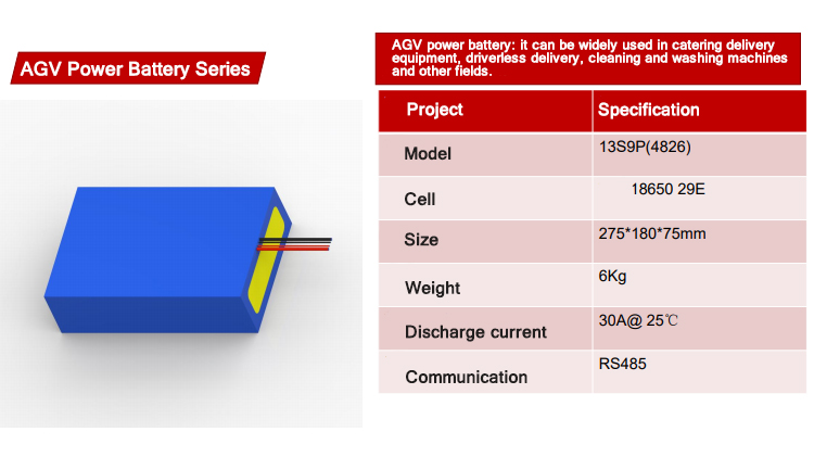 48V 26Ah 13S9P AGV Forklift Battery